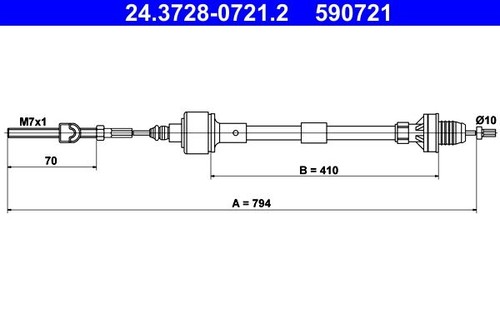 Clutch cable for vauxhall - cable,