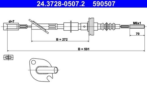 Clutch cable for - cable, fiat
